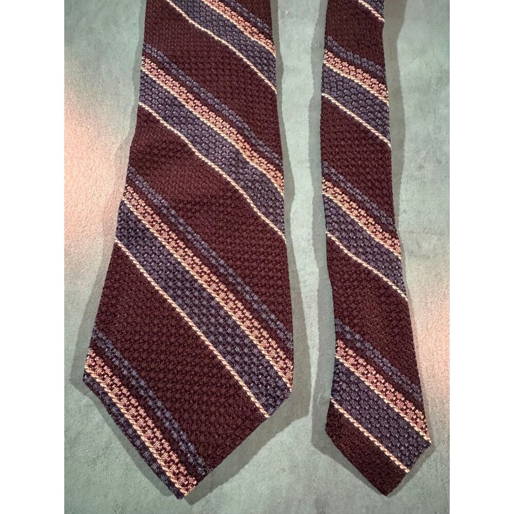 Dion Signature‎ Handcrafted Tie – Italian Pure Silk – Textured Stripe Design